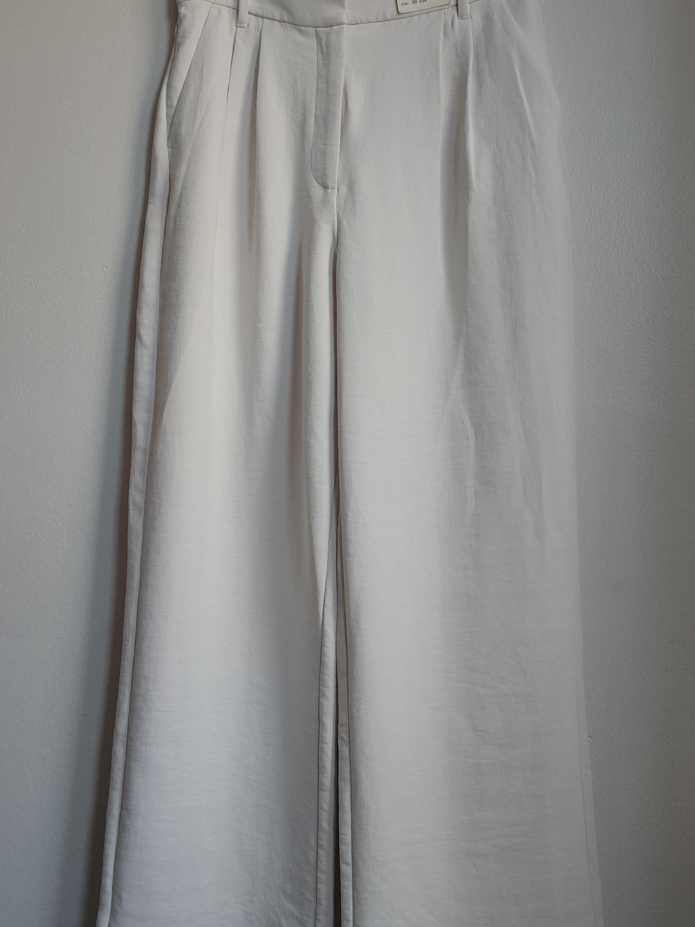 Abercrombie & Fitch Cream Ultra High Wide-Leg Pleated Chinos